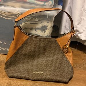 Michael Kors Two-Tone Shoulder Bag in Brown and Tan